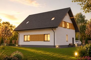 Projekt domu Planujdom 033 - parterowy z poddaszem dom o powierzchni 155,07 m², dach dwuspadowy - ujęcie 5