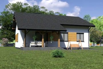 Projekt domu Planujdom 036 - parterowy dom o powierzchni 77,54 m², dach dwuspadowy - ujęcie 5