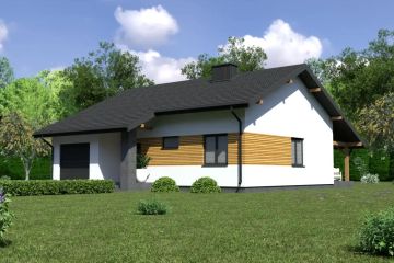 Projekt domu Planujdom 036 - parterowy dom o powierzchni 77,54 m², dach dwuspadowy - ujęcie 6