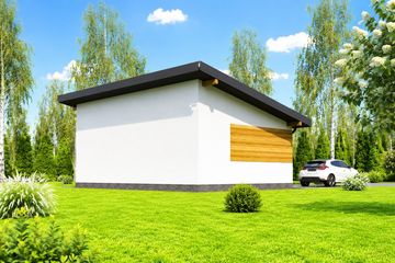 Projekt domu letniskowego Planujdom 037 ABP1101 - parterowy dom o powierzchni 40,01 m², dach jednospadowy - ujęcie 5