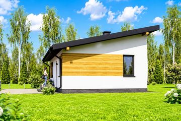 Projekt domu letniskowego Planujdom 037 ABP1101 - parterowy dom o powierzchni 40,01 m², dach jednospadowy - ujęcie 6