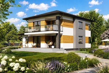 Projekt domu Planujdom 038 - z pełnym piętrem dom o powierzchni 169,12 m², dach kopertowy - ujęcie 4