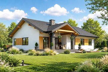 Projekt domu Planujdom 039 - parterowy dom o powierzchni 129,81 m², dach dwuspadowy - ujęcie 3