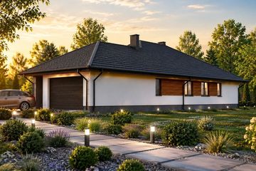Projekt domu Planujdom 040 - parterowy dom o powierzchni 200,57 m², dach kopertowy - ujęcie 2