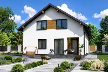 Projekt domu Planujdom 042 - parterowy z poddaszem dom o powierzchni 197,29 m², dach dwuspadowy - ujęcie 2