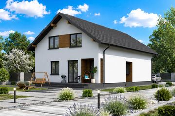 Projekt domu Planujdom 042 - parterowy z poddaszem dom o powierzchni 197,29 m², dach dwuspadowy - ujęcie 3