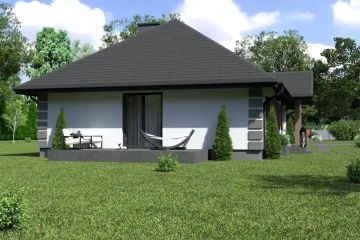 Projekt domu Planujdom 044 - parterowy dom o powierzchni 182,40 m², dach kopertowy - ujęcie 2