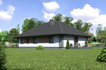 Projekt domu Planujdom 044 - parterowy dom o powierzchni 182,40 m², dach kopertowy - ujęcie 4