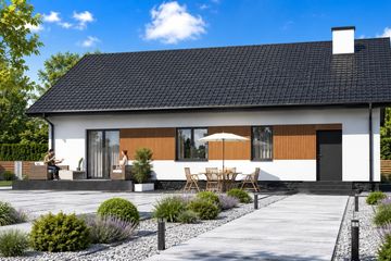 Projekt domu Planujdom 045 - parterowy dom o powierzchni 96,93 m², dach dwuspadowy - ujęcie 2