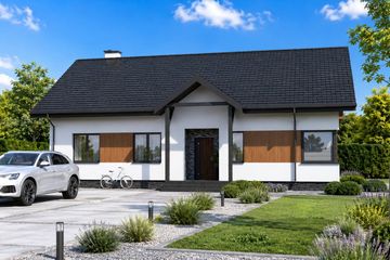 Projekt domu Planujdom 045 - parterowy dom o powierzchni 96,93 m², dach dwuspadowy - ujęcie 3