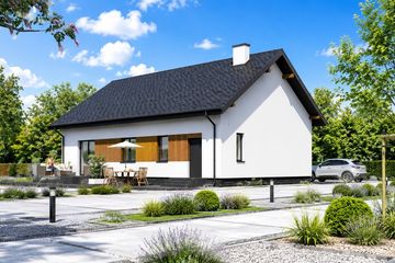 Projekt domu Planujdom 045 - parterowy dom o powierzchni 96,93 m², dach dwuspadowy - ujęcie 4