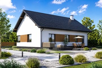 Projekt domu Planujdom 045 - parterowy dom o powierzchni 96,93 m², dach dwuspadowy - ujęcie 5