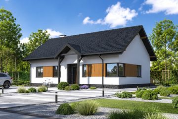 Projekt domu Planujdom 045 - parterowy dom o powierzchni 96,93 m², dach dwuspadowy - ujęcie 6