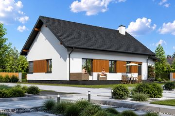 Projekt domu Planujdom 045 ver3 - parterowy dom o powierzchni 97,01 m², dach dwuspadowy - ujęcie 3