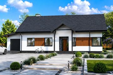 Projekt domu Planujdom 045 ver3 - parterowy dom o powierzchni 97,01 m², dach dwuspadowy - ujęcie 5