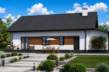 Projekt domu Planujdom 045 ver3 - parterowy dom o powierzchni 97,01 m², dach dwuspadowy - ujęcie 6