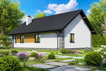 Projekt domu Planujdom 050 - parterowy dom o powierzchni 113,92 m², dach dwuspadowy - ujęcie 3