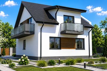 Projekt domu Planujdom 051 - parterowy z poddaszem dom o powierzchni 64,02 m², dach dwuspadowy - ujęcie 2