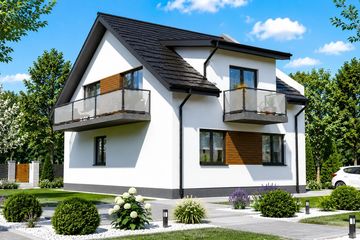 Projekt domu Planujdom 051 - parterowy z poddaszem dom o powierzchni 64,02 m², dach dwuspadowy - ujęcie 4