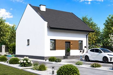 Projekt domu Planujdom 051 - parterowy z poddaszem dom o powierzchni 64,02 m², dach dwuspadowy - ujęcie 6