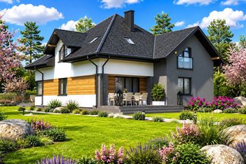 Projekt domu Planujdom 052 - parterowy z poddaszem dom o powierzchni 223,78 m², dach namiotowy - ujęcie 3