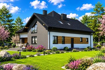 Projekt domu Planujdom 052 - parterowy z poddaszem dom o powierzchni 223,78 m², dach namiotowy - ujęcie 4