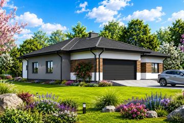 Projekt domu Planujdom 053 - parterowy dom o powierzchni 153,52 m², dach wielospadowy - ujęcie 2