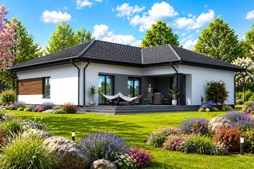 Projekt domu Planujdom 053 - parterowy dom o powierzchni 153,52 m², dach wielospadowy - ujęcie 3