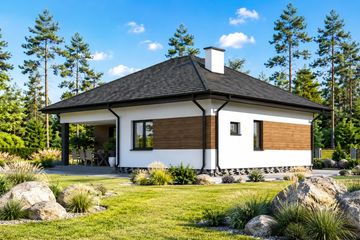 Projekt domu Planujdom 057 - parterowy dom o powierzchni 77,18 m², dach kopertowy - ujęcie 3
