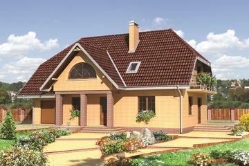  Projekt domu Lipczyk (809) (KRD1139) - projekt domu parterowego z poddaszem - Zdjęcie 1