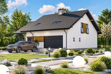 Projekt domu Planujdom 061 - parterowy z poddaszem dom o powierzchni 172,29 m², dach dwuspadowy - ujęcie 2