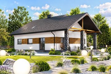Projekt domu Planujdom 061 - parterowy z poddaszem dom o powierzchni 172,29 m², dach dwuspadowy - ujęcie 4
