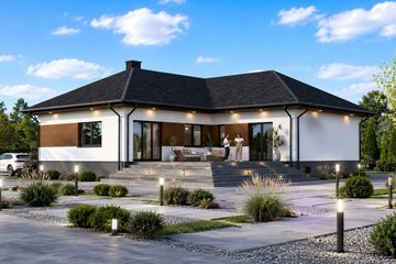 Projekt domu Planujdom 062 - parterowy dom o powierzchni 300,34 m², dach kopertowy - ujęcie 2