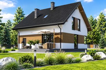 Projekt domu Planujdom 063 - parterowy z poddaszem dom o powierzchni 104,90 m², dach dwuspadowy - ujęcie 3