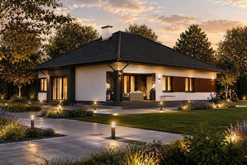 Projekt domu Planujdom 064 - parterowy dom o powierzchni 127,74 m², dach kopertowy - ujęcie 2
