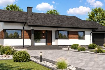 Projekt domu Planujdom 065 - parterowy dom o powierzchni 95,99 m², dach dwuspadowy - ujęcie 5