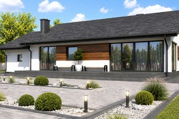 Projekt domu Planujdom 065 - parterowy dom o powierzchni 95,99 m², dach dwuspadowy - ujęcie 6