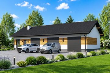 Projekt domu Planujdom 072 - parterowy dom o powierzchni 139,89 m², dach dwuspadowy - ujęcie 3