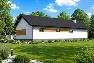 Projekt domu Planujdom 072 - parterowy dom o powierzchni 139,89 m², dach dwuspadowy - ujęcie 4