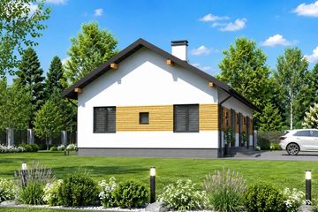 Projekt domu Planujdom 072 - parterowy dom o powierzchni 139,89 m², dach dwuspadowy - ujęcie 5