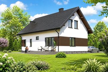 Projekt domu Planujdom 075 - parterowy z poddaszem dom o powierzchni 116,95 m², dach dwuspadowy - ujęcie 4