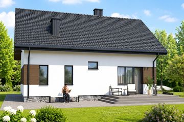 Projekt domu Planujdom 075 - parterowy z poddaszem dom o powierzchni 116,95 m², dach dwuspadowy - ujęcie 5