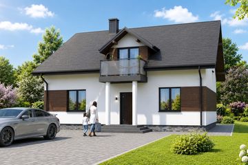 Projekt domu Planujdom 075 - parterowy z poddaszem dom o powierzchni 116,95 m², dach dwuspadowy - ujęcie 6