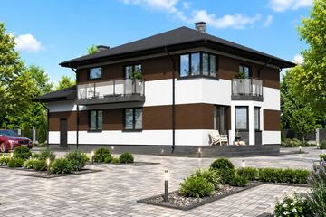 Projekt domu Planujdom 076 - z pełnym piętrem dom o powierzchni 163,26 m², dach kopertowy - ujęcie 4
