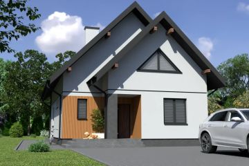 Projekt domu Planujdom 077 - parterowy z poddaszem dom o powierzchni 127,50 m², dach dwuspadowy - ujęcie 5