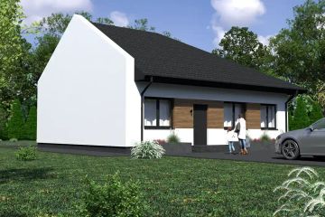 Projekt domu Planujdom 079 - parterowy dom o powierzchni 101,48 m², dach kopertowy - ujęcie 3