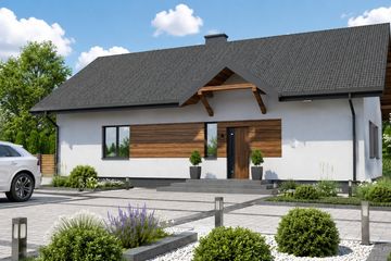Projekt domu Planujdom 081 - parterowy dom o powierzchni 95,31 m², dach dwuspadowy - ujęcie 4