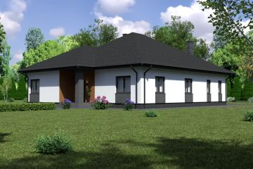 Projekt domu Planujdom 082 - parterowy dom o powierzchni 162,80 m², dach dwuspadowy - ujęcie 2