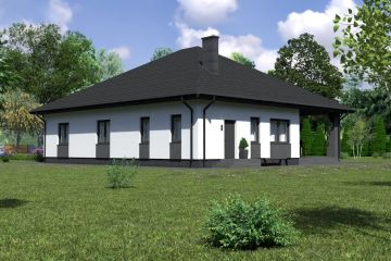 Projekt domu Planujdom 082 - parterowy dom o powierzchni 162,80 m², dach dwuspadowy - ujęcie 3