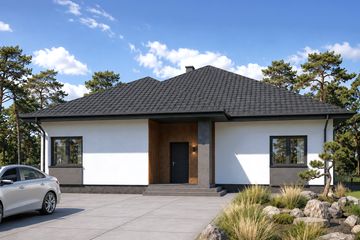 Projekt domu Planujdom 082 - parterowy dom o powierzchni 162,80 m², dach dwuspadowy - ujęcie 3